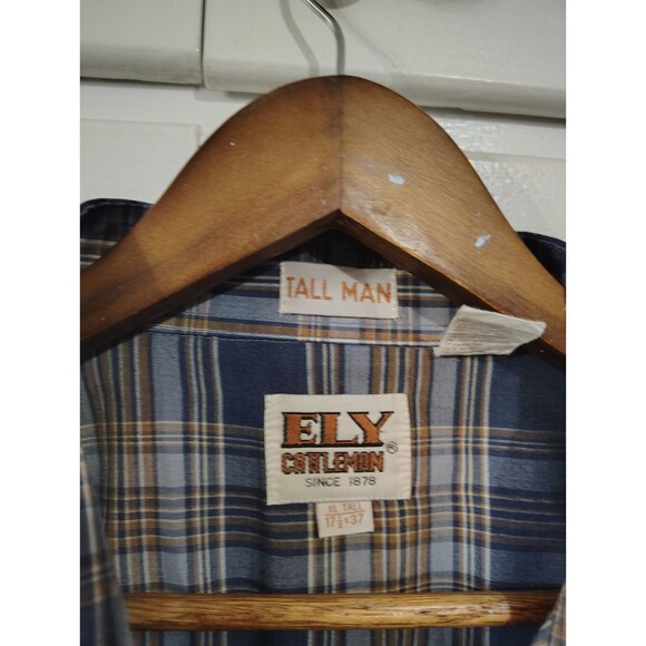 Ely Cattleman Men's Pearl Snap Western Shirt Size XLarge Tall Long Sleeve - Picture 2 of 7